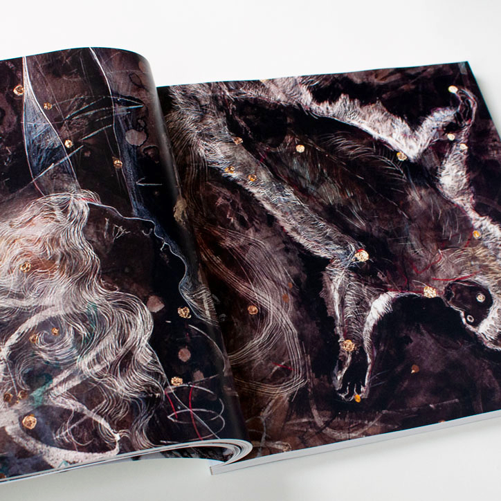 painting of person and animal