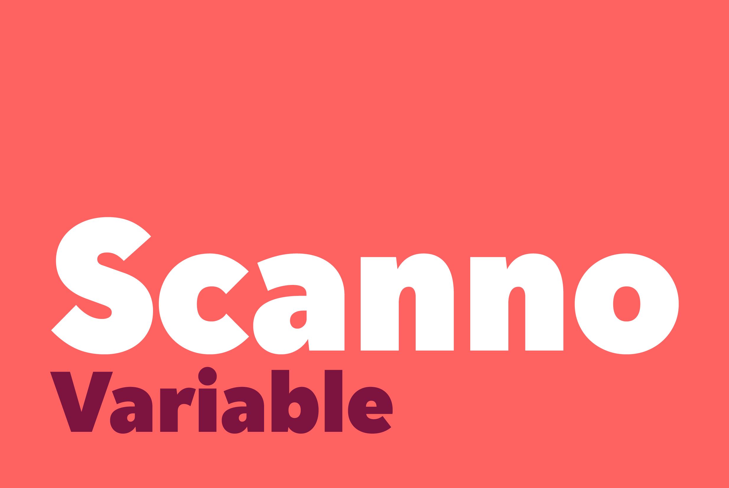 red background with scanno in white and variable in purple